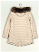 Reversible faux fur parka stone-rice (42-50)