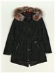 Reversible faux fur parka black (42-50)