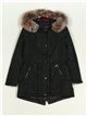 Reversible faux fur parka black (42-50)