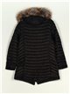 Reversible faux fur parka black (42-50)