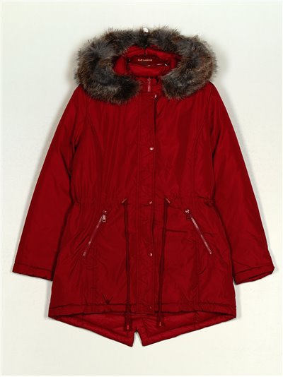 Parka reversible pelo capucha bordeaux (42-50)