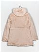 Reversible faux fur anorak with hood stone-rice (42-50)