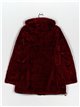 Reversible faux fur anorak with hood bordeaux (42-50)