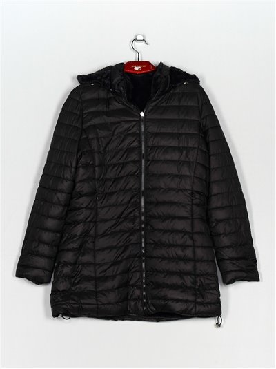 Anorak reversible pelo capucha black (42-50)