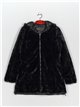 Reversible faux fur anorak with hood black (42-50)