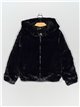 Hooded jacket with faux fur black (S-XL)