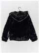 Hooded jacket with faux fur black (S-XL)