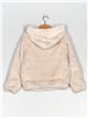 Hooded jacket with faux fur apricot (S-XL)