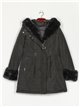 Faux fur parka with hood black (M-XXL)