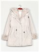 Faux fur parka with hood stone-rice (M-XXL)