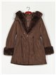 Faux fur parka with hood dark-coffee (M-XXL)