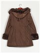 Faux fur parka with hood dark-coffee (M-XXL)