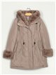 Faux fur parka with hood khaki (M-XXL)