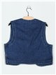 Embroidered denim waistcoat azul (S-M-L)