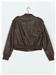 Faux leather bomber jacket coffee (S-M-L-XL)