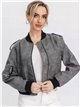 Faux leather bomber jacket black (S-M-L-XL)