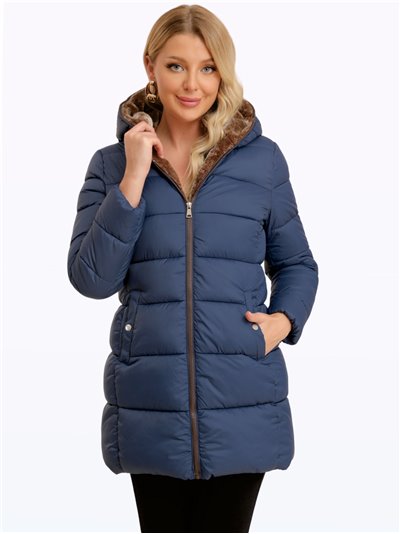 Anorak largo pelo capucha navy (M-L-XL-XXL)