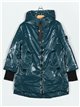 Anorak amplio acharolado water repellent peacock-blue (S-M-L-XL)