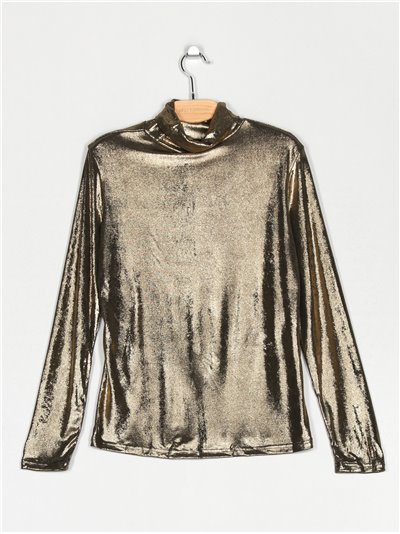 Roll neck metallic thread t-shirt (M/L-XL/XXL)