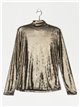 Roll neck metallic thread t-shirt (M/L-XL/XXL)