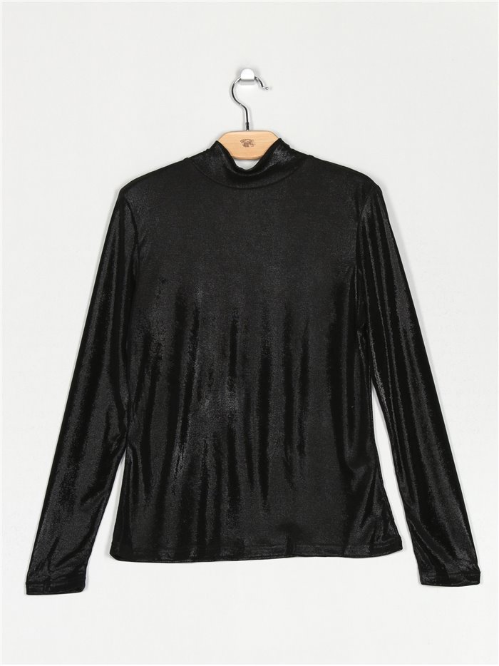 High neck metallic thread t-shirt (M/L-XL/XXL)