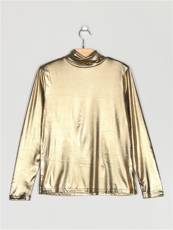 Roll neck metallic thread t-shirt (M/L-XL/XXL)