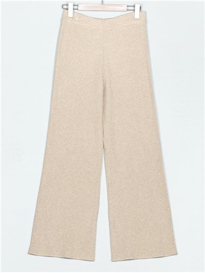 Ribbed straight knit trousers (M/L-L/XL)