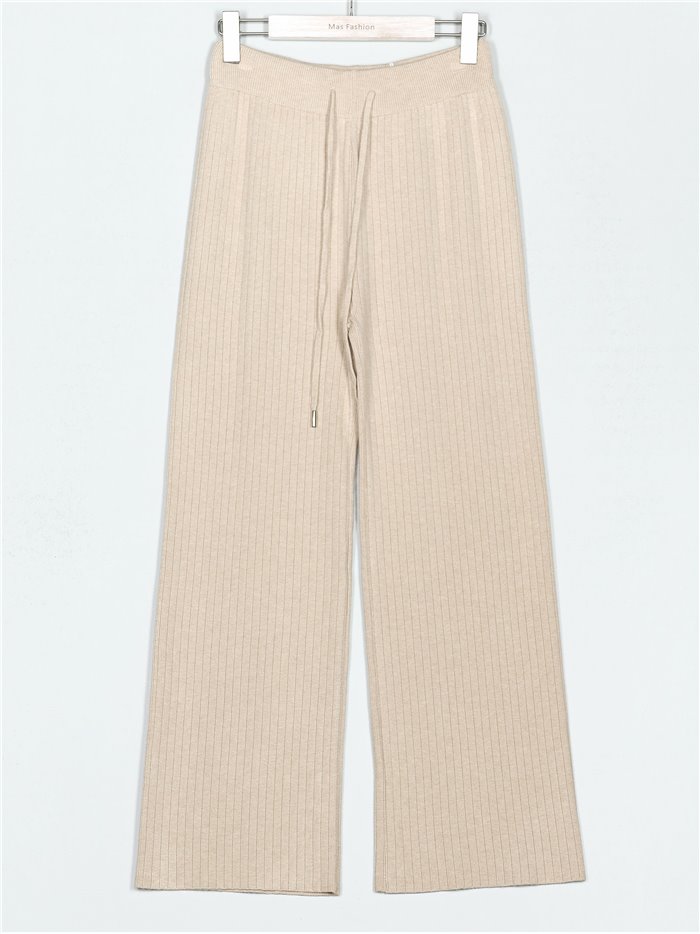 Ribbed straight knit trousers (M/L-L/XL)