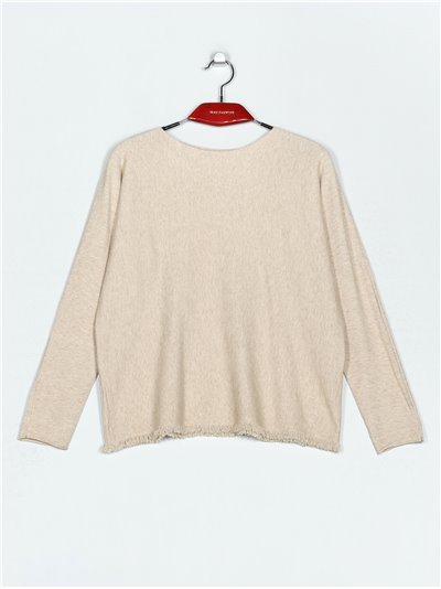 Frayed edge sweater (M/L-L/XL)