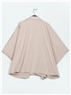 Buttoned maxi soft cape beis