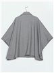 Buttoned maxi soft cape gris