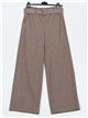 Belted straight soft trousers camel