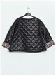 Leopard print quilted down puffer jacket negro