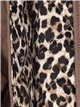 Leopard print quilted down puffer jacket marron