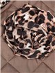 Leopard print quilted down puffer jacket marron