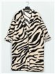 Oversized animal print coat cebra