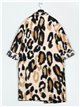 Oversized animal print coat leopardo