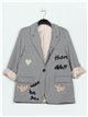 Blazer paño estampado gris