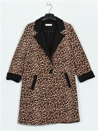 Neoprene leopard print coat leopardo