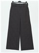 Belted straight striped trousers negro