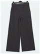 Belted straight striped trousers negro