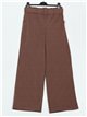 Belted straight striped trousers marron