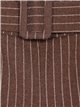 Belted straight striped trousers marron