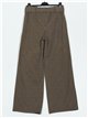 Belted straight striped trousers verde-militar