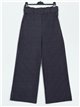 Belted straight striped trousers marino