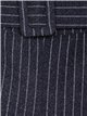 Belted straight striped trousers marino