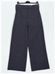 Belted straight striped trousers marino