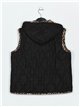 Quilted marbled waistcoat with hood negro