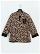 Neoprene leopard print jacket leopardo