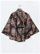 Belted animal print soft cape negro